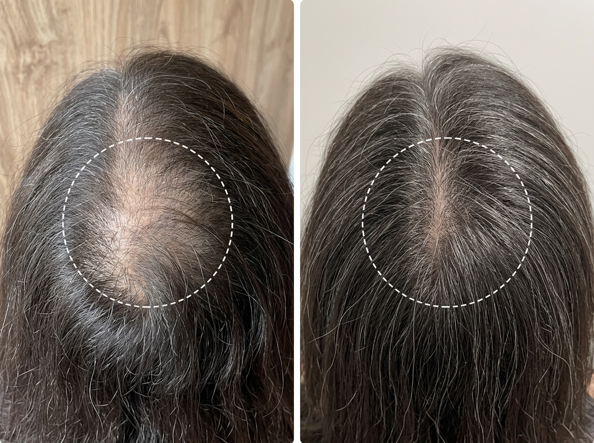 Before and after — 12 weeks regrowth