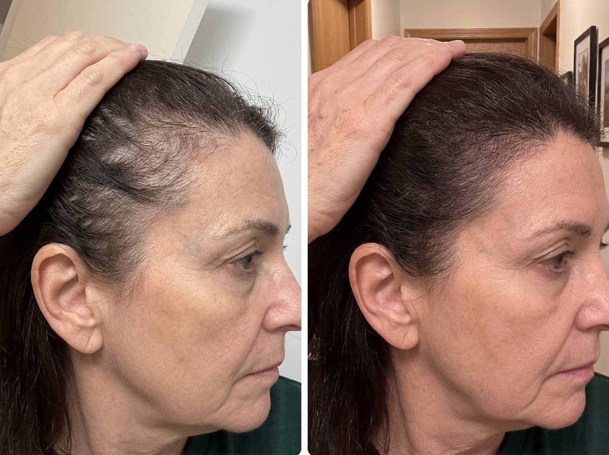 Before and after — 12 weeks regrowth