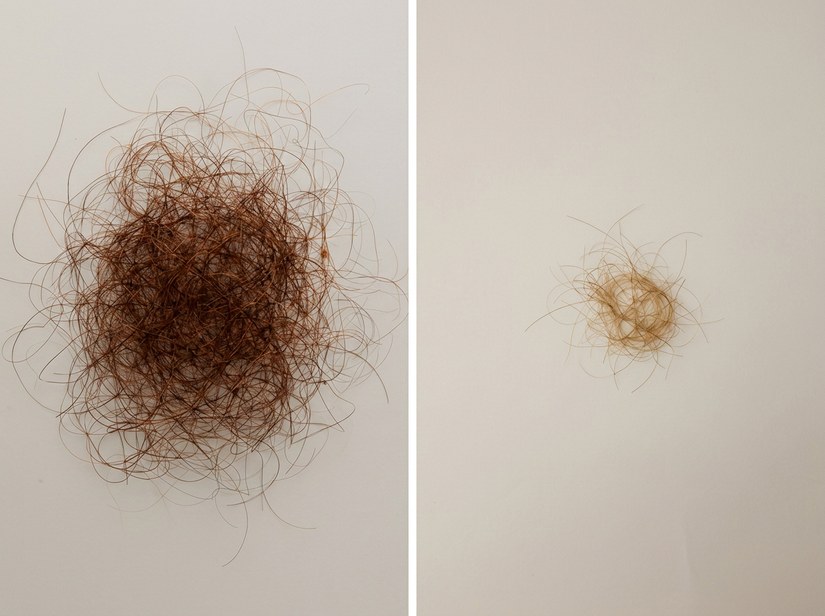 Before and after — shedding reduction